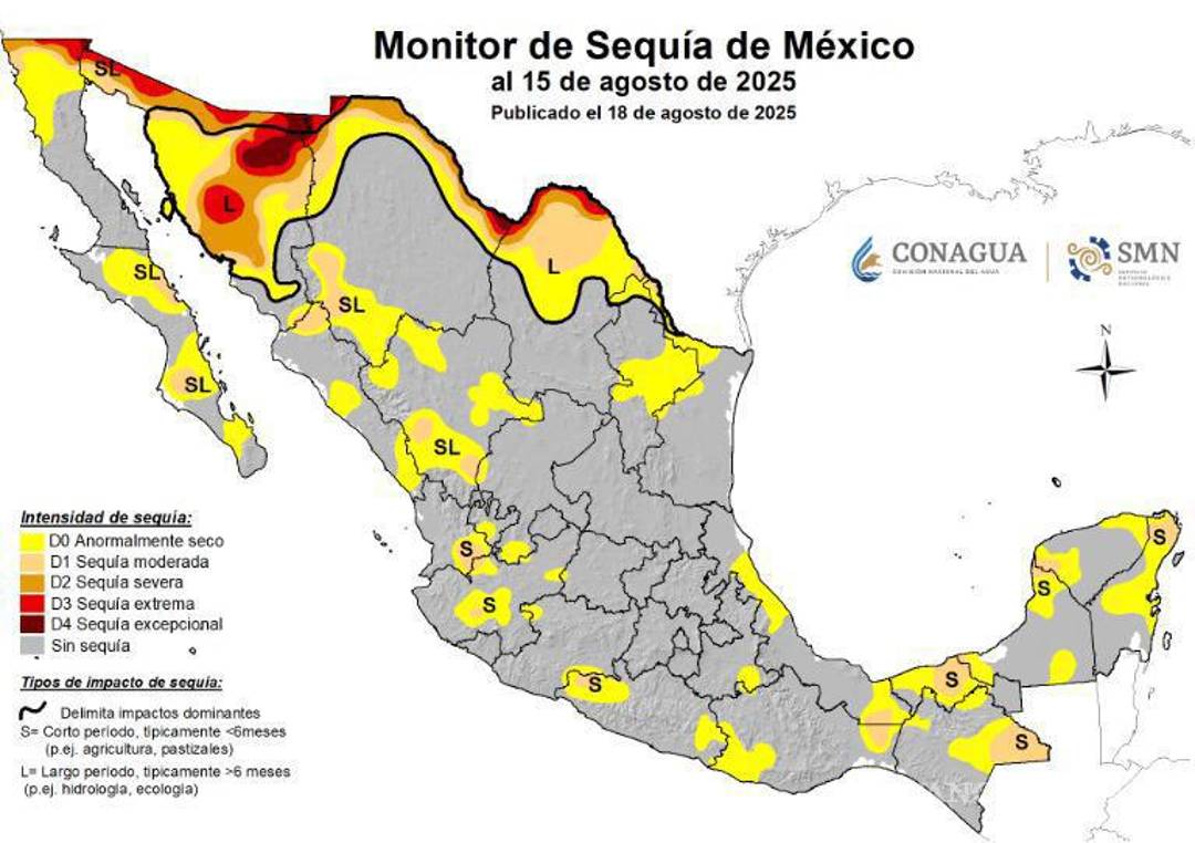 $!El noroeste del país registra disminución de sequía extrema gracias a las precipitaciones recientes.