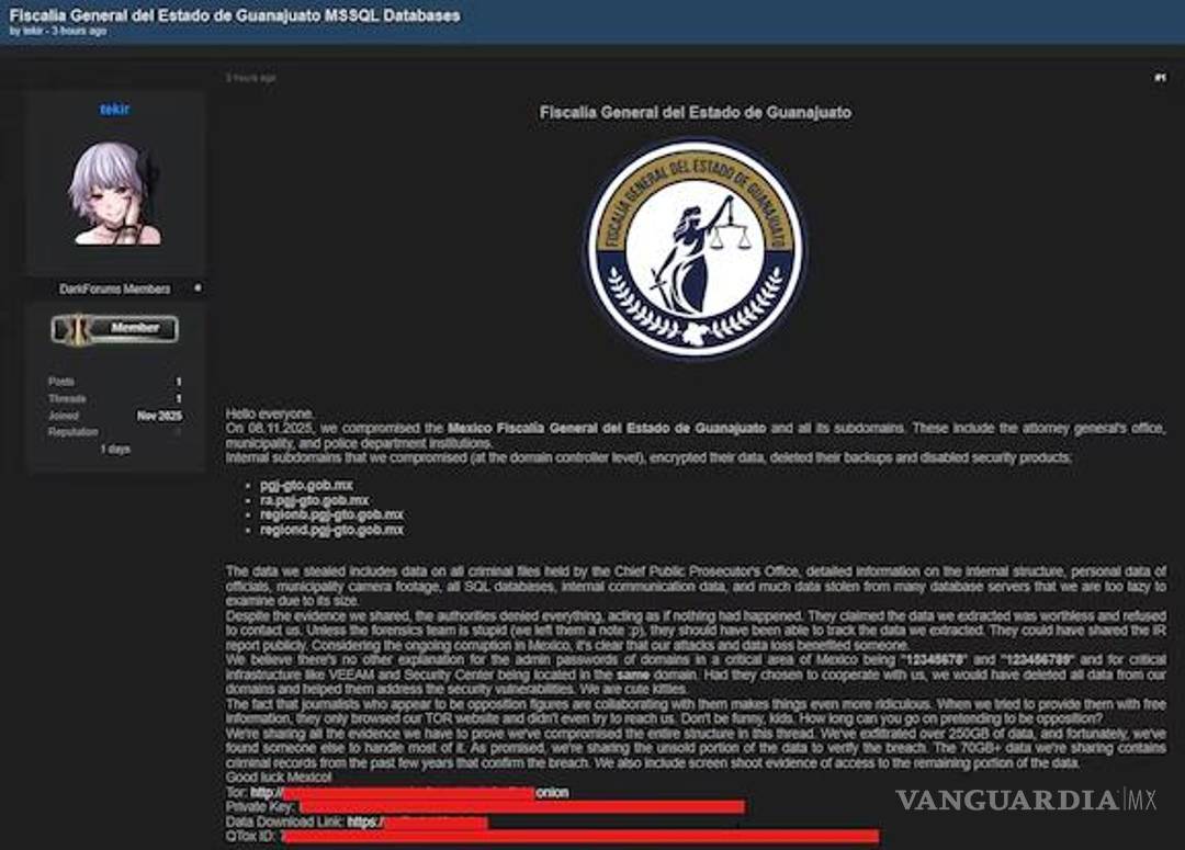 $!Ciberataque a Fiscalía de Guanajuato: filtran 70 GB de información y abren investigación