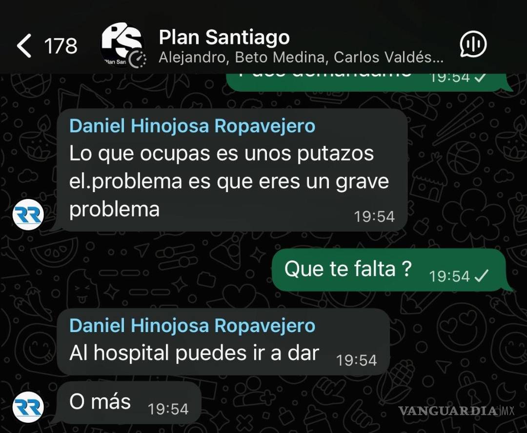 $!Amenaza soezmente a quien osa criticarlo en los chats que él mismo forma para promoverse y luego se vale de su solovino José Múzquiz para sacarlo de “sus” chats.