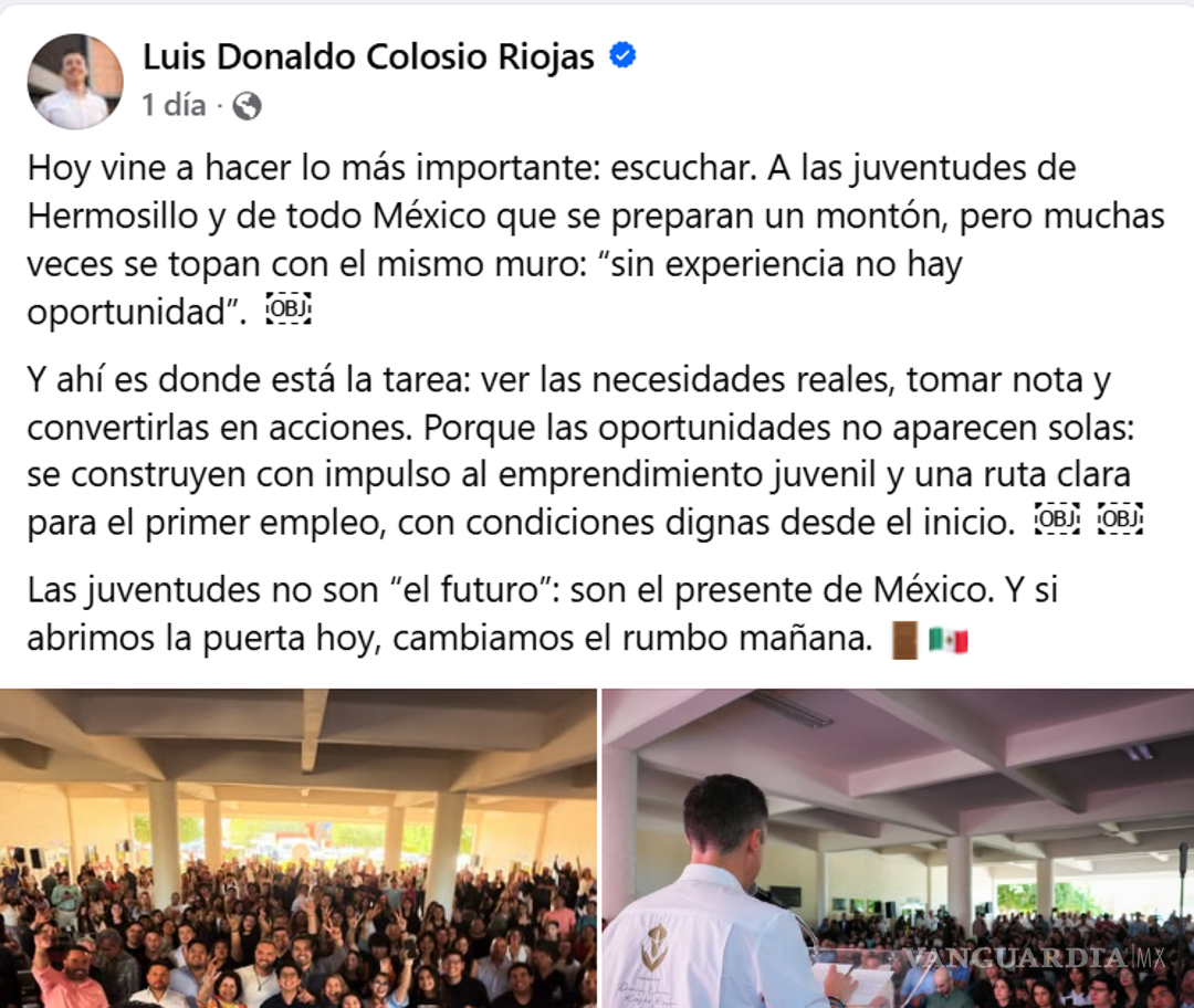 $!Conferencia de Luis Donaldo Colosio Riojas en Universidad de Sonora