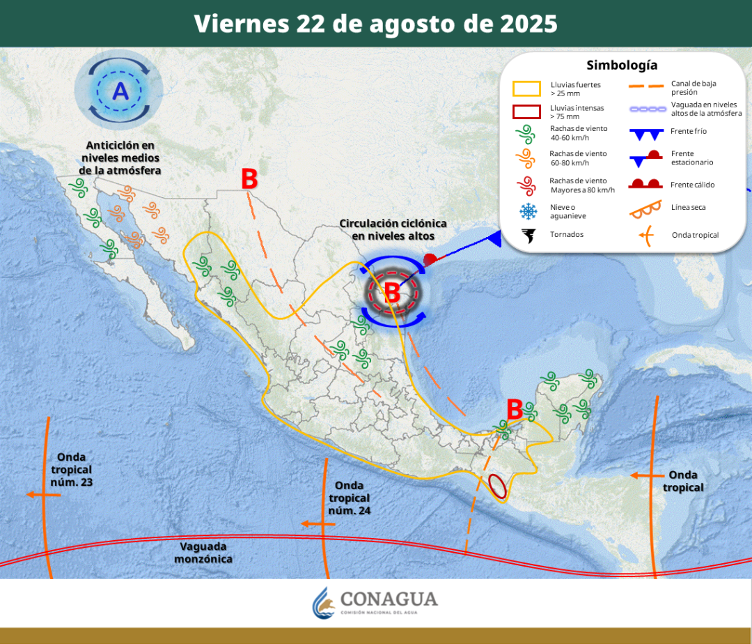 $!Prepárese... Frente Frío se aproxima a México, junto a Monzón Mexicano azotarán con fuertes lluvias y granizadas