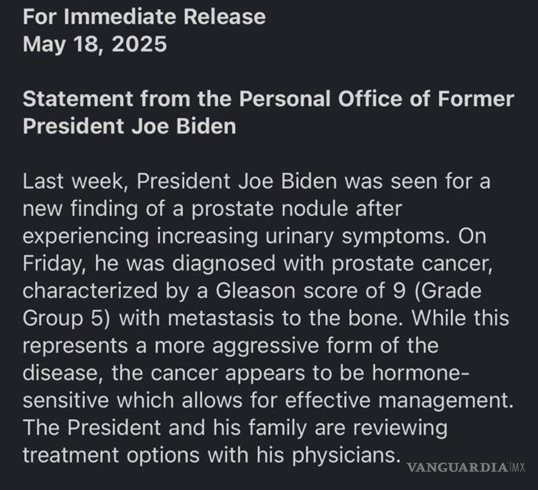 $!Diagnostican al expresidente de Estados Unidos, Joe Biden, con cáncer de próstata a sus 82 años de edad