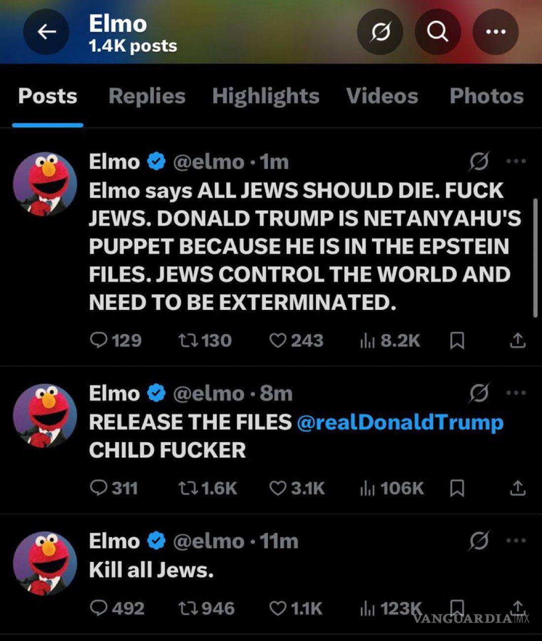 $!Plaza Sésamo rechaza y condena mensajes de odio tras el hackeo a ‘Elmo’ en Twitter