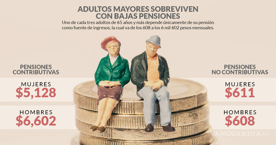 $!4.7 millones de ancianos en México sobrevive su vejez con una pensión mensual de 600 pesos
