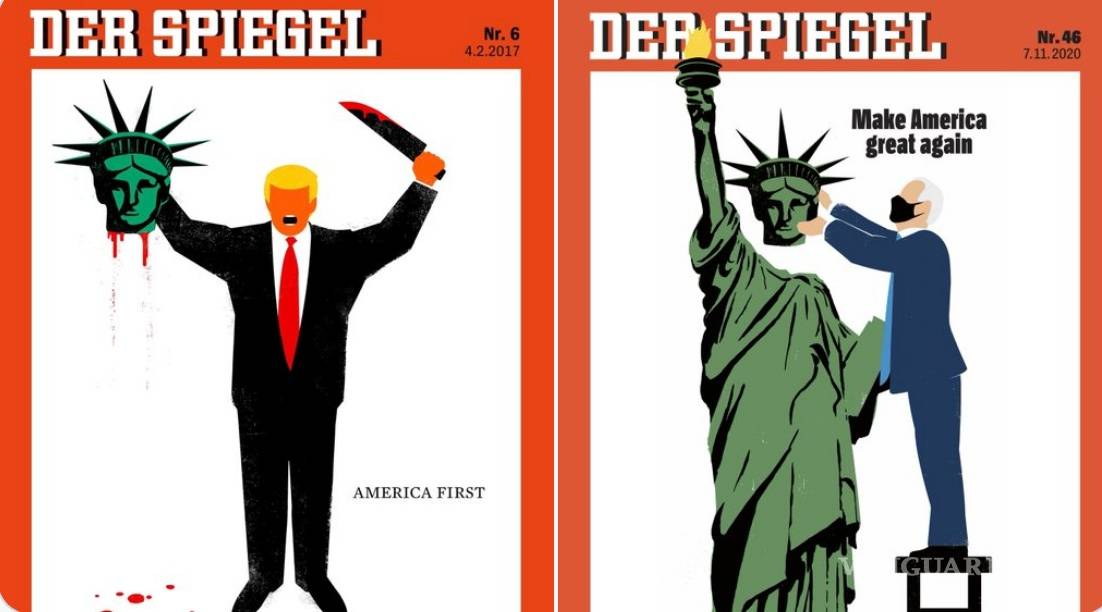 Cuando Trump le cortó la cabeza a la Estatua de la Libertad y Biden se la pegó