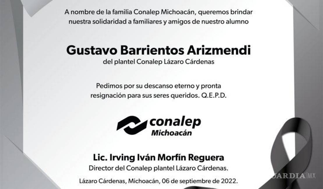 $!Fallece estudiante del Conalep de Michoacán; sufrió infarto en plena clase