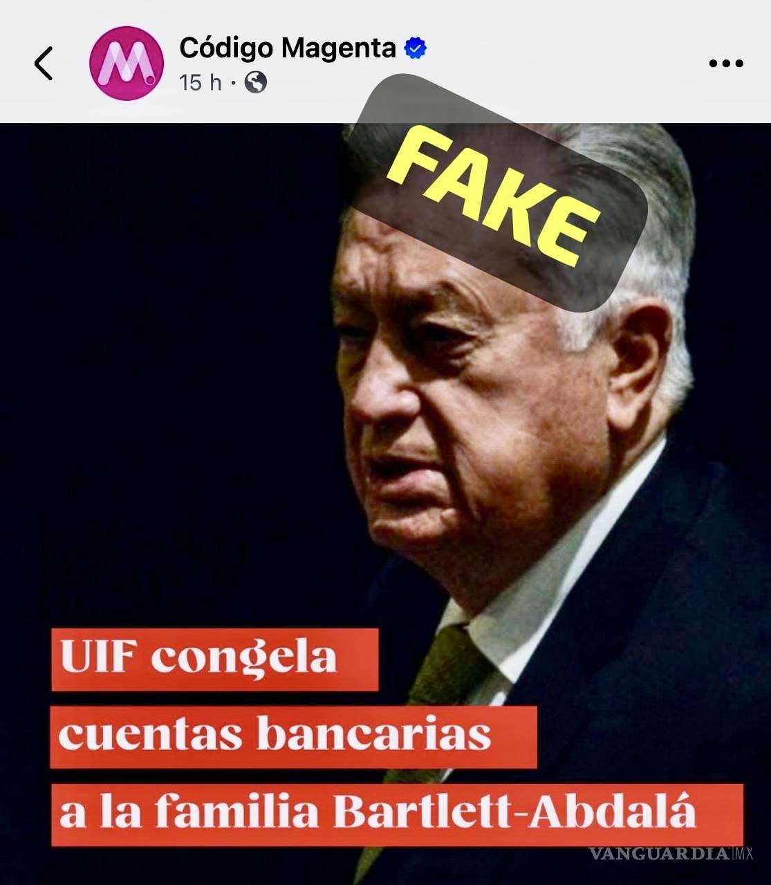 $!Antier 16 de agosto, un articulista de la CDMX publicó que la UIF había congelado las cuentas de Manuel Bartlett, de su hijo León y de su esposa Julia Abdalá Lemus.