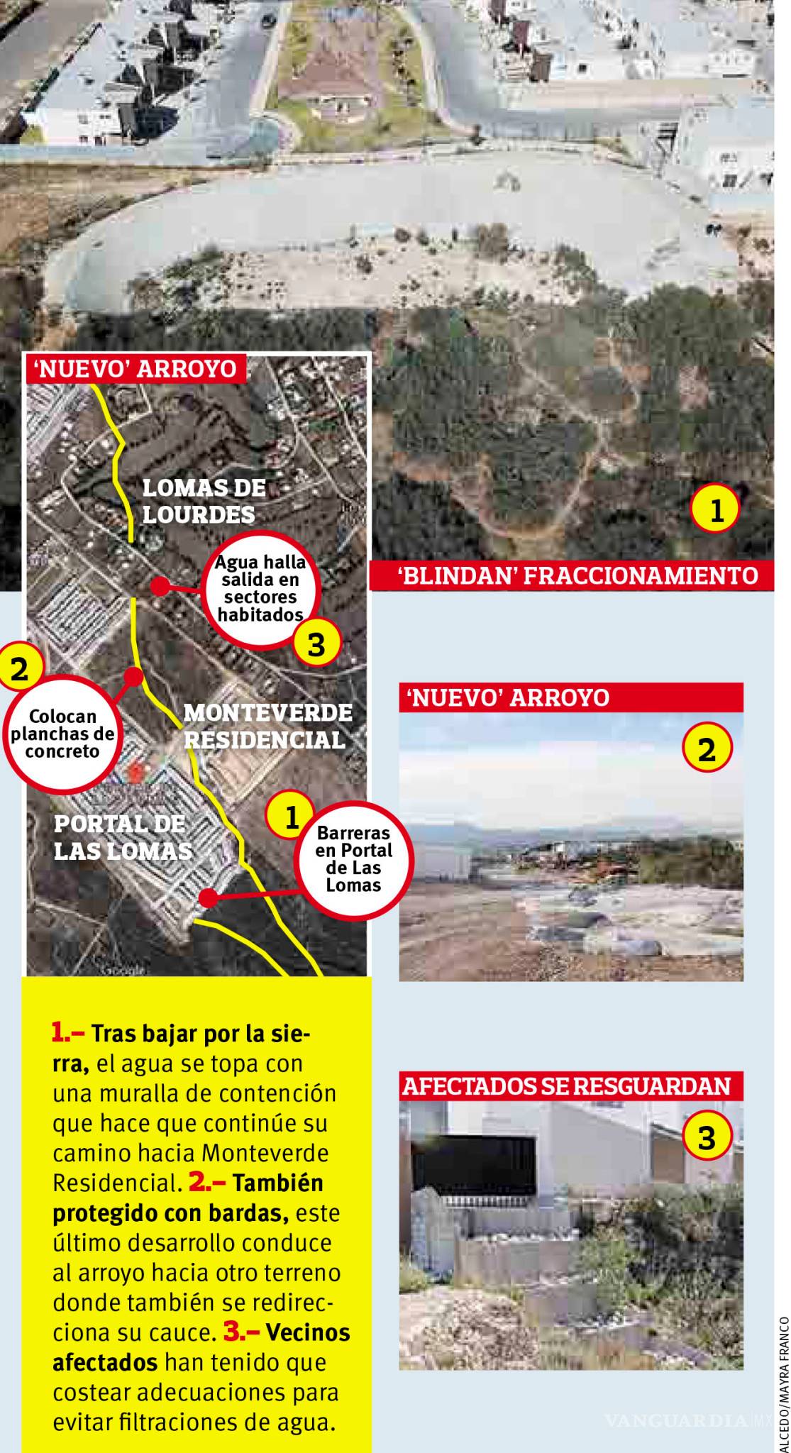 $!Construcciones desvían arroyo que ahora afecta a Lomas de Lourdes; forma nuevo cauce ¡entre las casas!