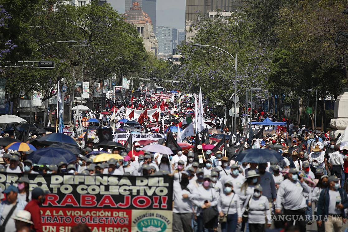 $!Vuelven las marchas en el Día del Trabajo; mejores salarios y condiciones laborales, demandan en los estados