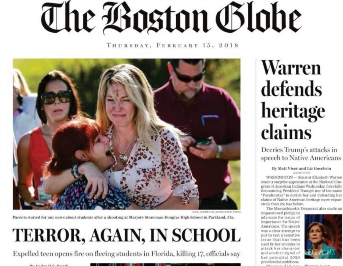 $!¿Cómo amanecieron las portadas de los periódicos más importantes de EU, tras tiroteo en Florida?