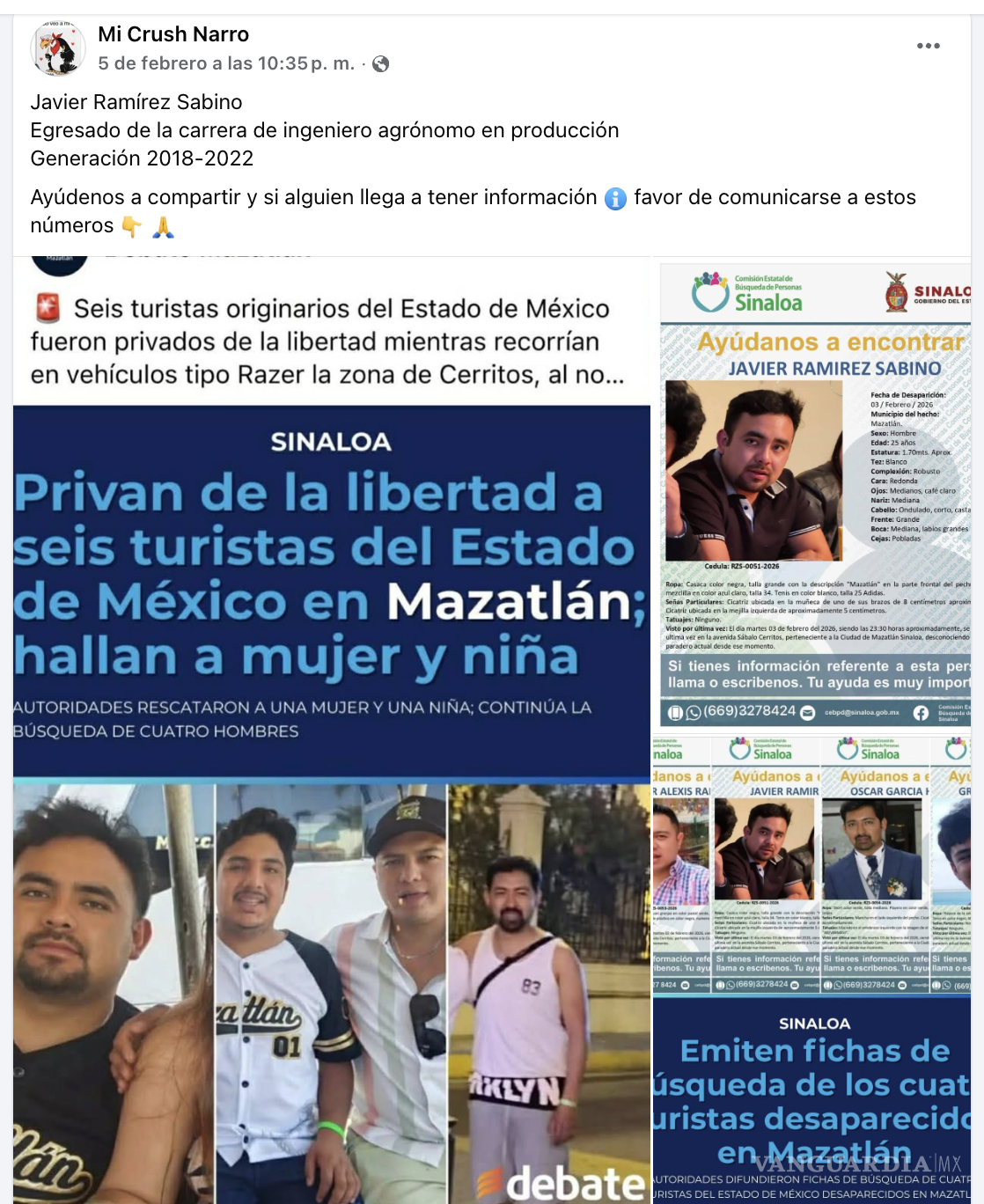 $!La Fiscalía General del Estado de Sinaloa informó que continúan los operativos de búsqueda para dar con su paradero.