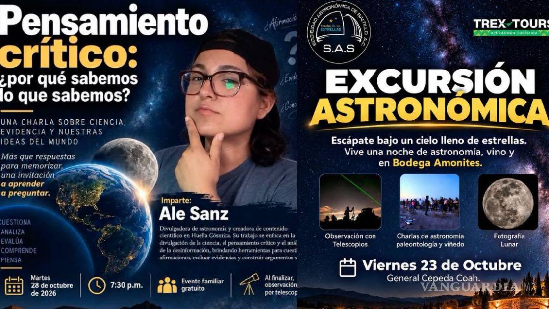 La Sociedad Astronómica de Saltillo invita a mirar al cielo y pensar con rigor en sus próximos eventos