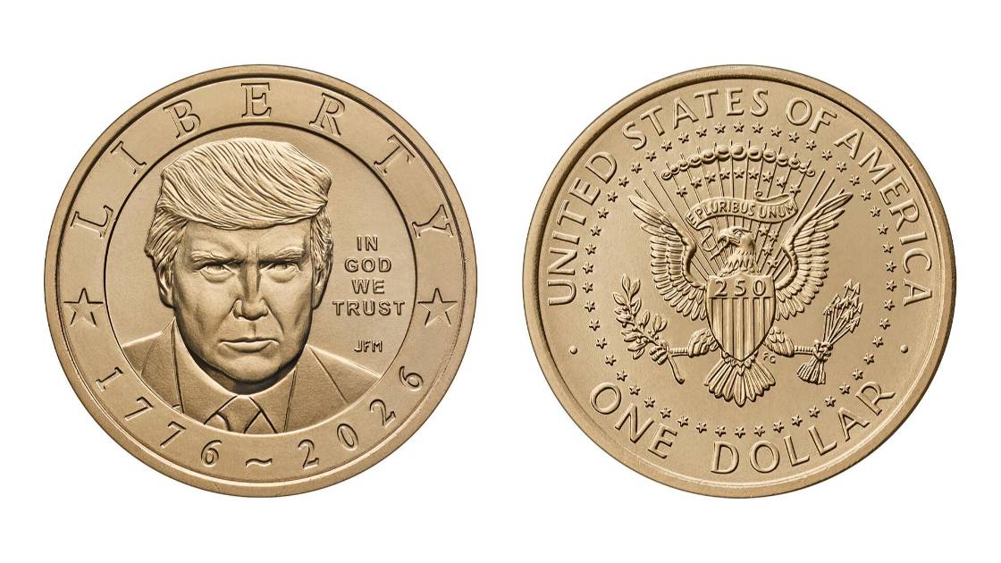 Emiten en Estados Unidos una moneda de un dólar con la imagen de Trump