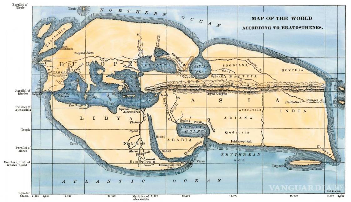 $!Mapa de Eratostenes (North Wind Picture Archives). EFE/Penguin Random House Grupo Editorial