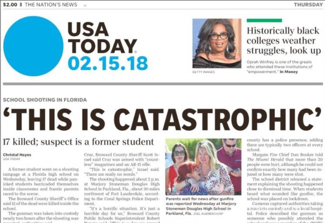 $!¿Cómo amanecieron las portadas de los periódicos más importantes de EU, tras tiroteo en Florida?