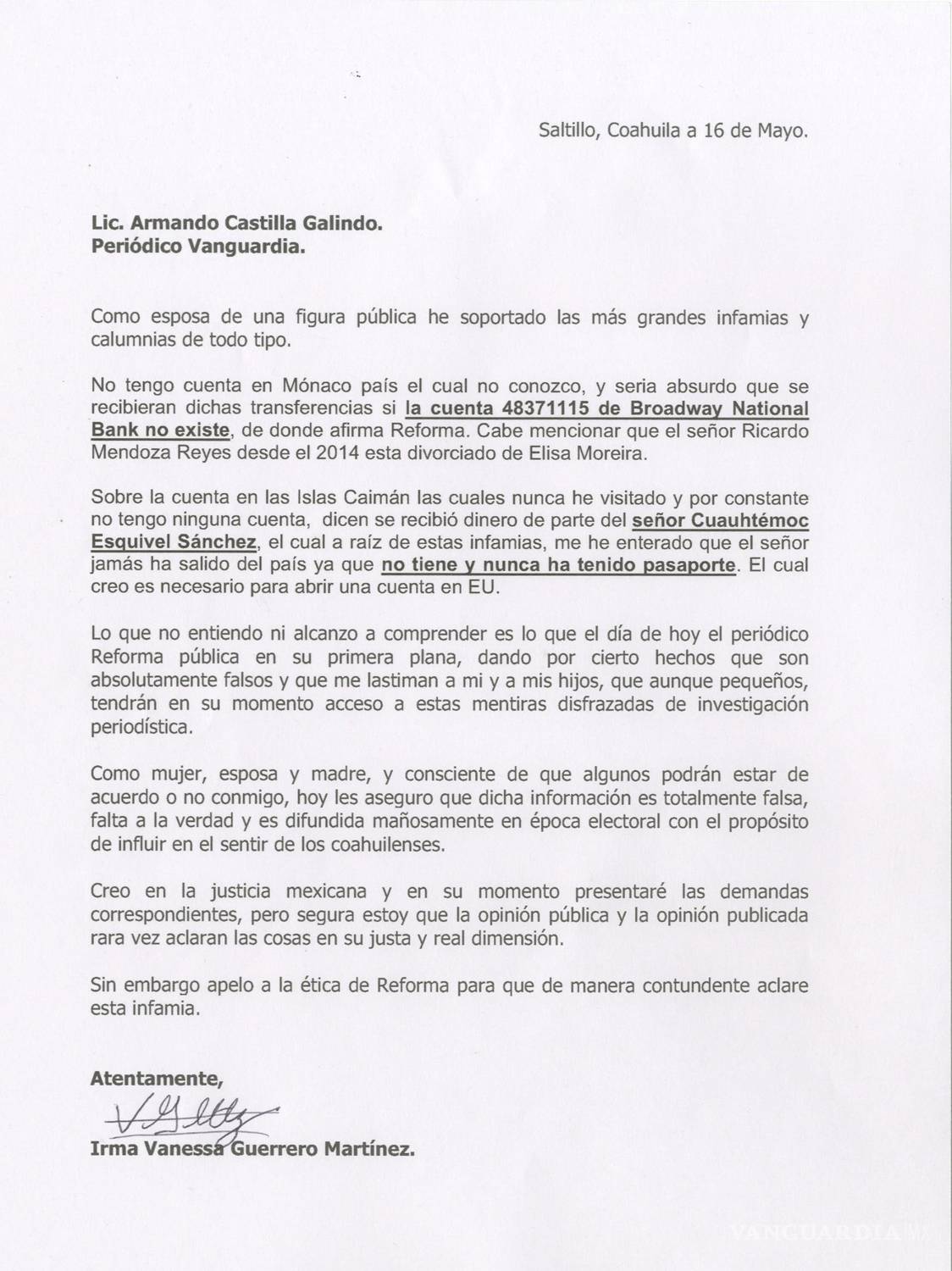 $!Exigen aclarar señalamientos de Reforma contra familiares de Humberto Moreira