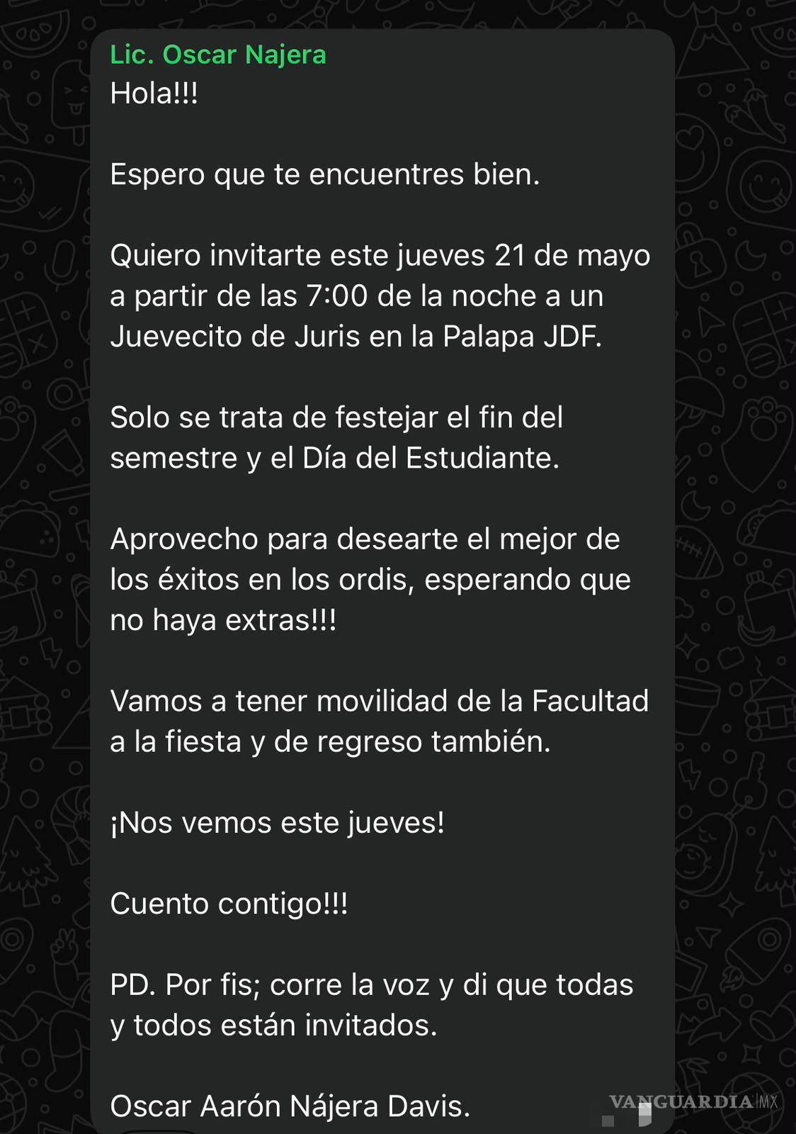 $!Estudiantes recibieron mensajes vía WhatsApp para que asistieran al evento del aspirante.