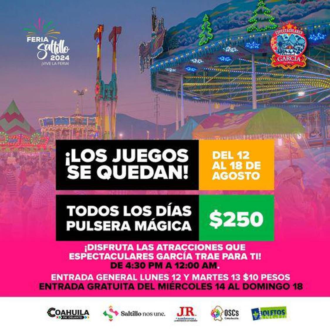 $!¿Qué hacer en Saltillo? Continúan los juegos mecánicos en la feria, llega Los Locos Addams el musical y más obras de teatro