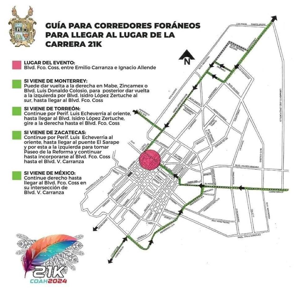 $!Esta es la ruta que tendrán que tomar los foráneos para llegar a la 21K.