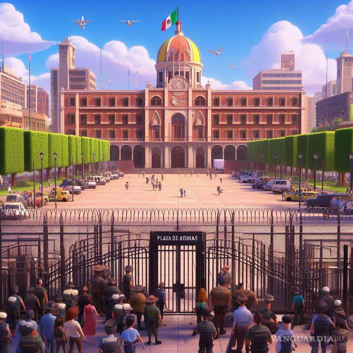 $!La Plaza de Armas, con su Palacio “amurallado”.