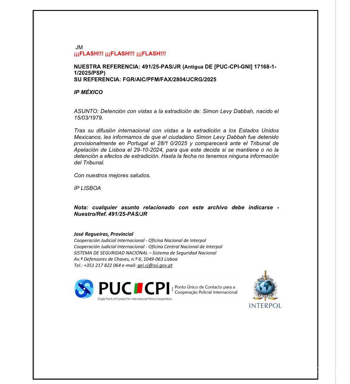 $!Simón Levy: Fiscalía de CDMX confirma que exfuncionario está sujeto a medidas en Portugal