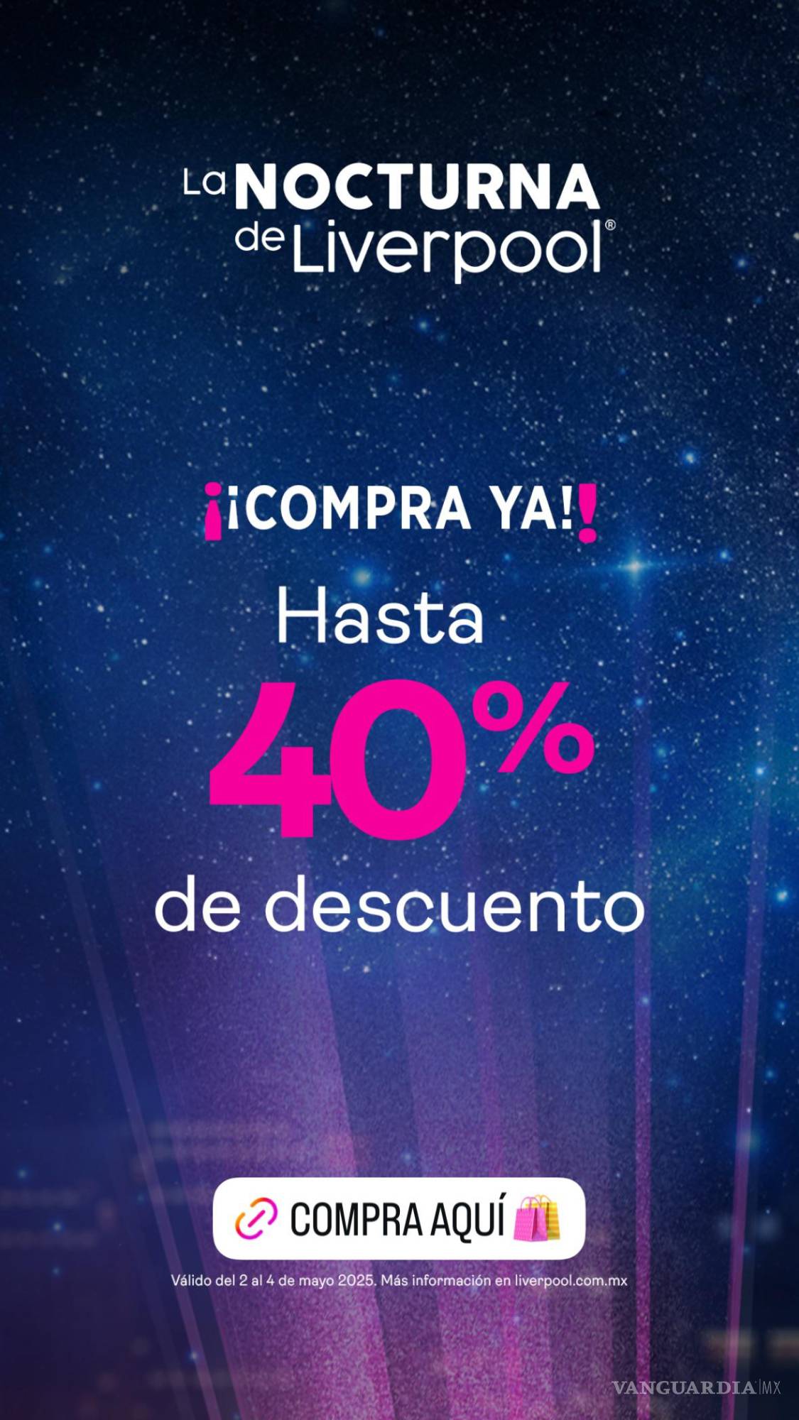 $!Venta Nocturna de Liverpool: los mejores descuentos que encontrarás del 2 al 4 de mayo, por departamento