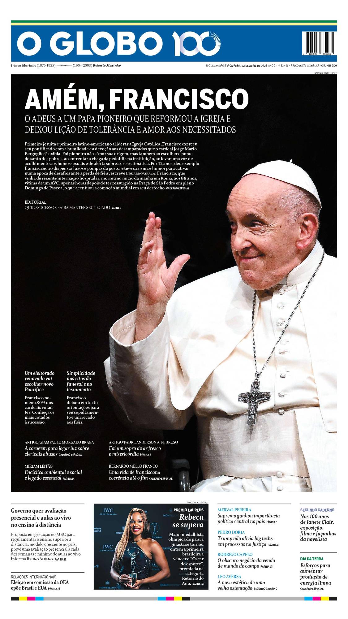$!Así reflejaron medios internacionales en sus portadas la muerte del Papa Francisco