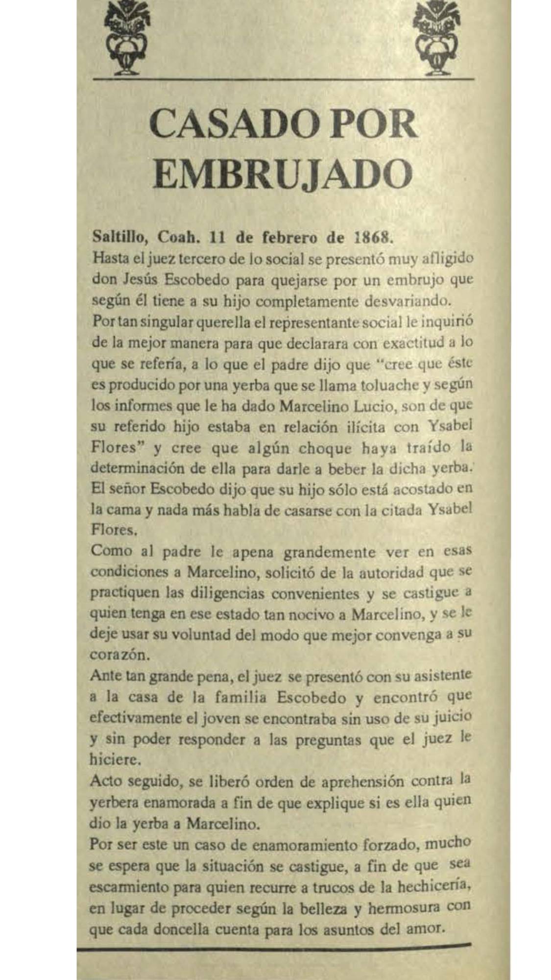 $!Así aparece en la edición de diciembre de 1992 de la Gazeta el caso del matrimonio que se investigó por presunta brujería.