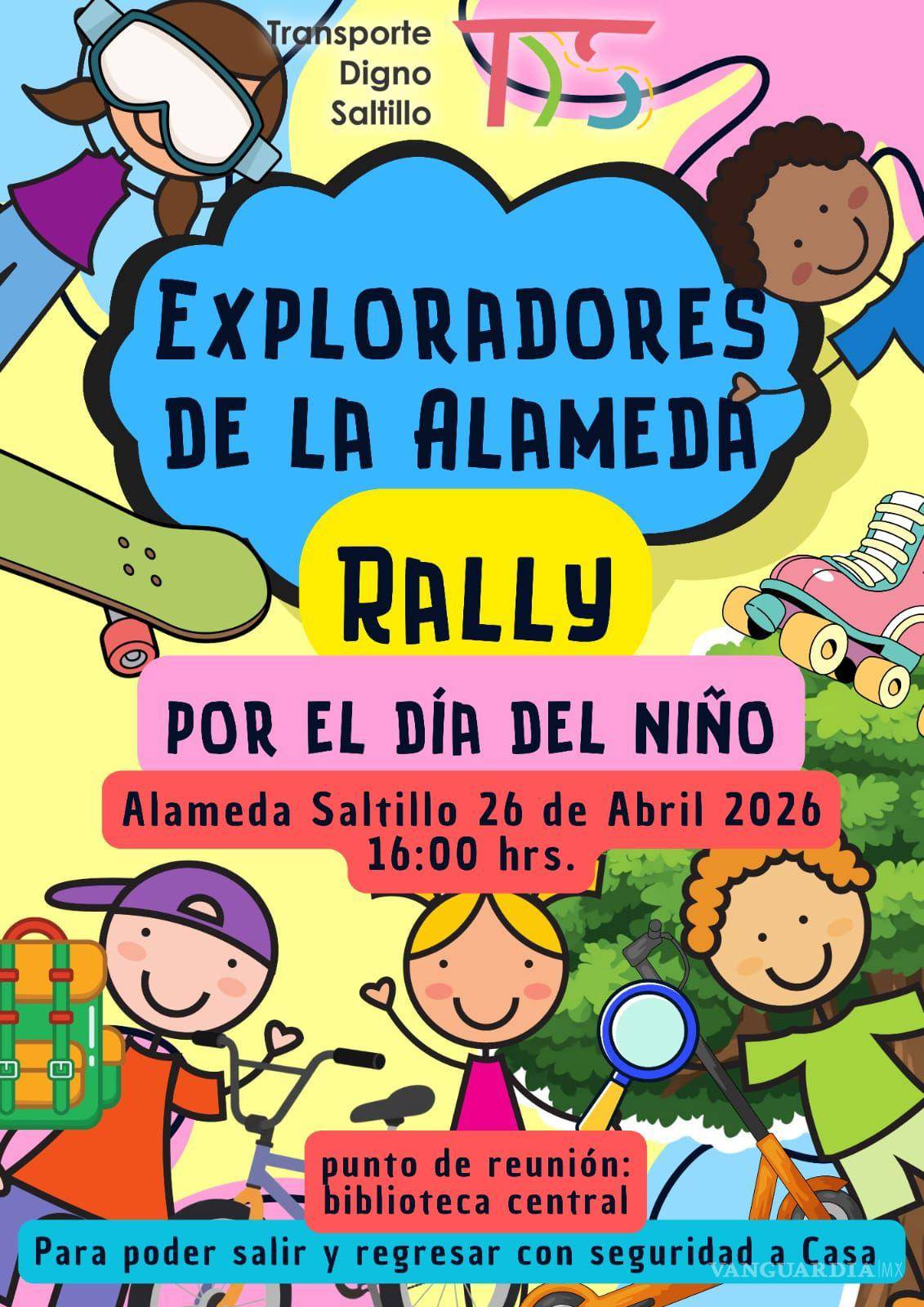 $!Transporte Digno Saltillo invita al rally “Exploradores de la Alameda” este 26 de abril, con actividades para niñas y niños sobre movilidad y seguridad.