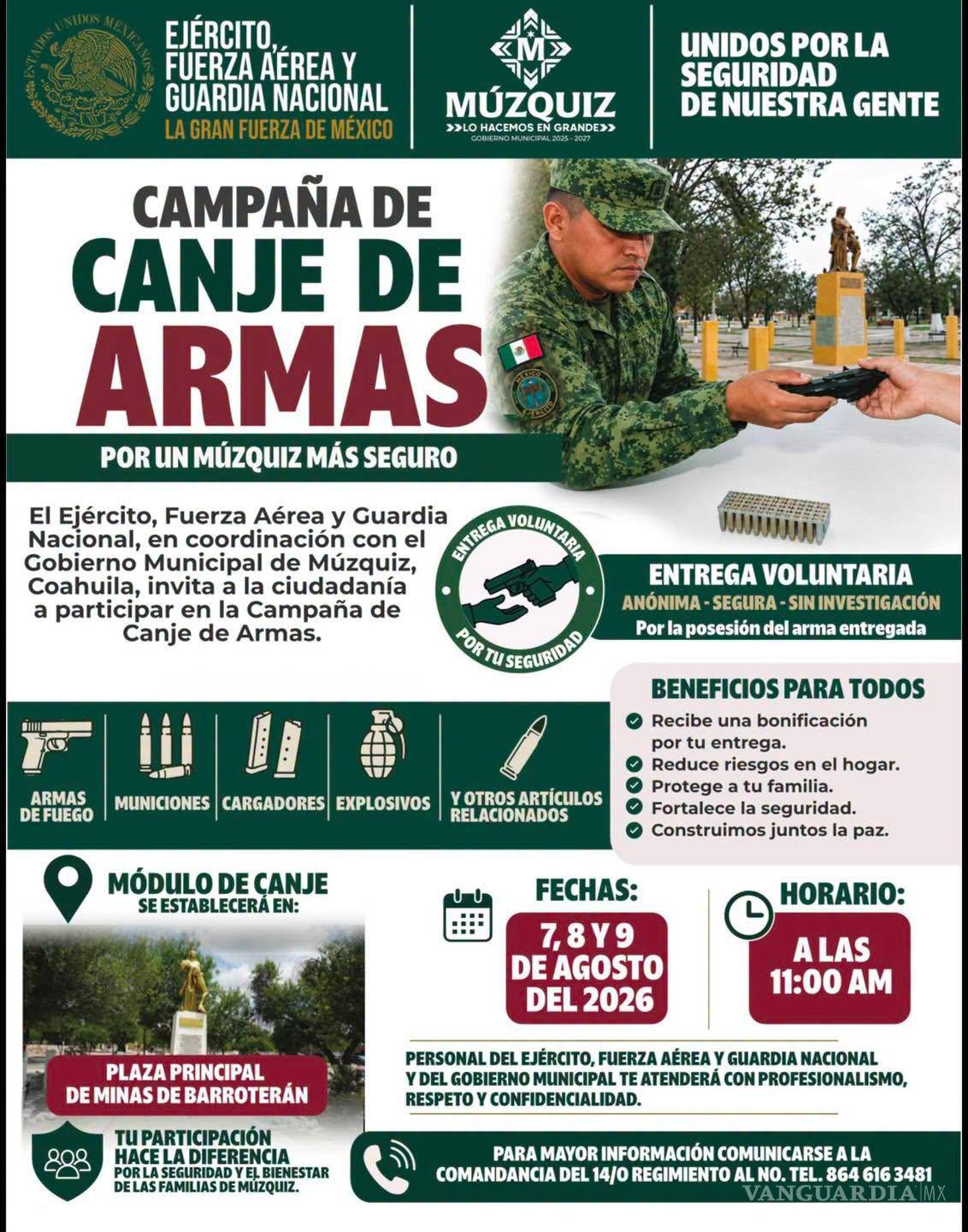 $!Las jornadas se desarrollarán del 7 al 9 de agosto en la Plaza Principal de Minas de Barroterán, Coahuila.