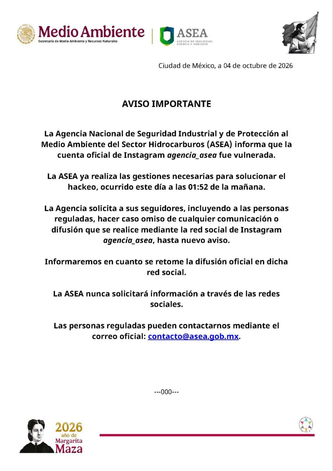 $!Hackean cuenta de la ASEA, agencia que regula al sector de hidrocarburos en México
