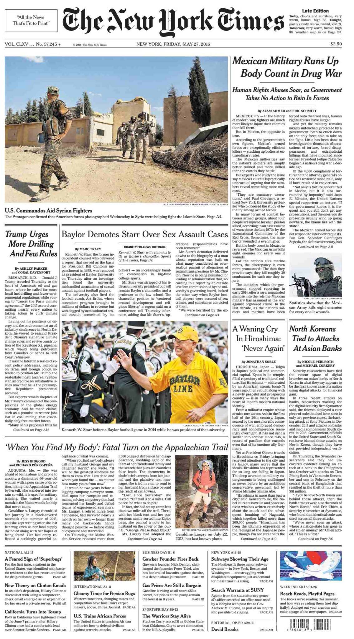 $!Gobierno de México garantiza impunidad a crímenes de las fuerzas armadas: NYT