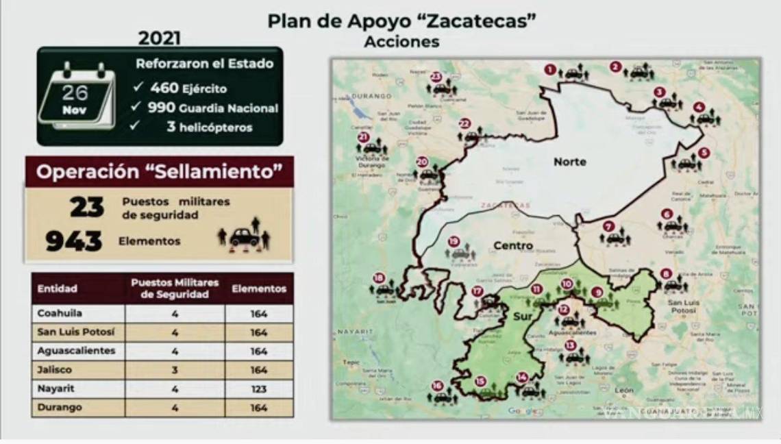$!Sedena revela detalles del plan de apoyo ‘Zacatecas’