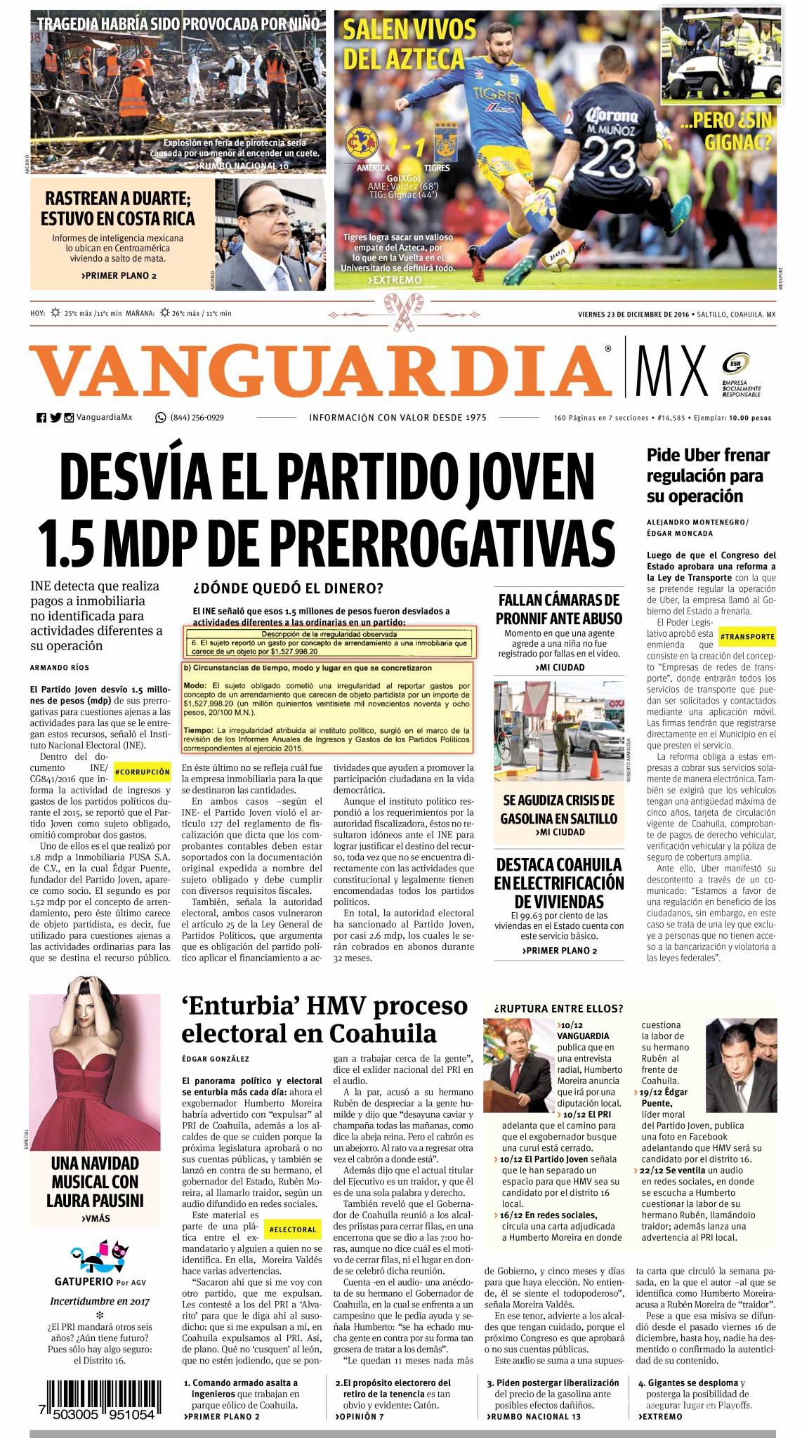 $!Líder del Partido Joven de Coahuila desvió recursos de su empresa