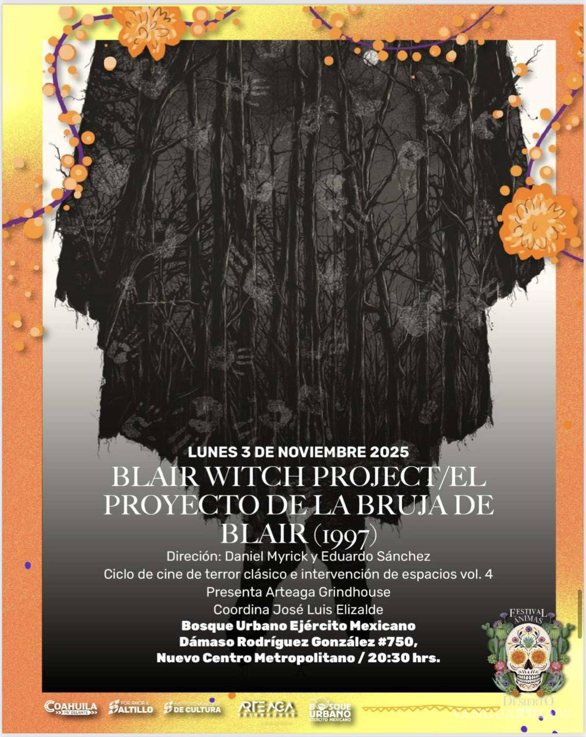 $!Saltillo se llena de terror: Ciclo de Cine llega al Panteón Santiago, Universidad Carolina, Parque Hundido y más
