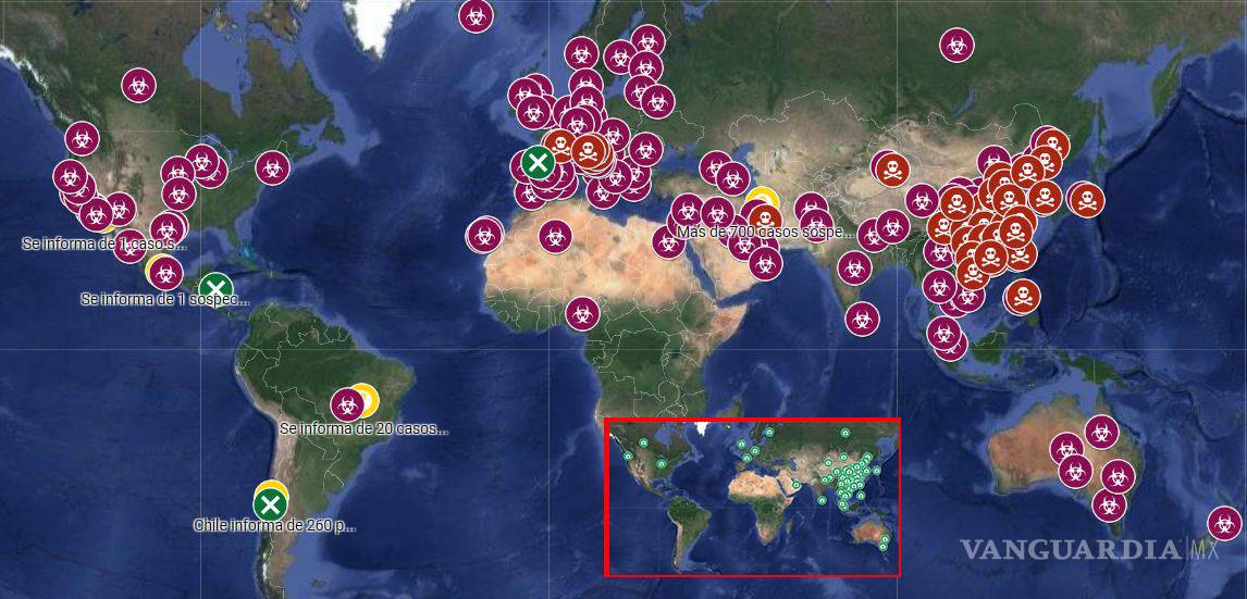 Google Maps te muestra los casos de coronavirus en el mundo en tiempo real