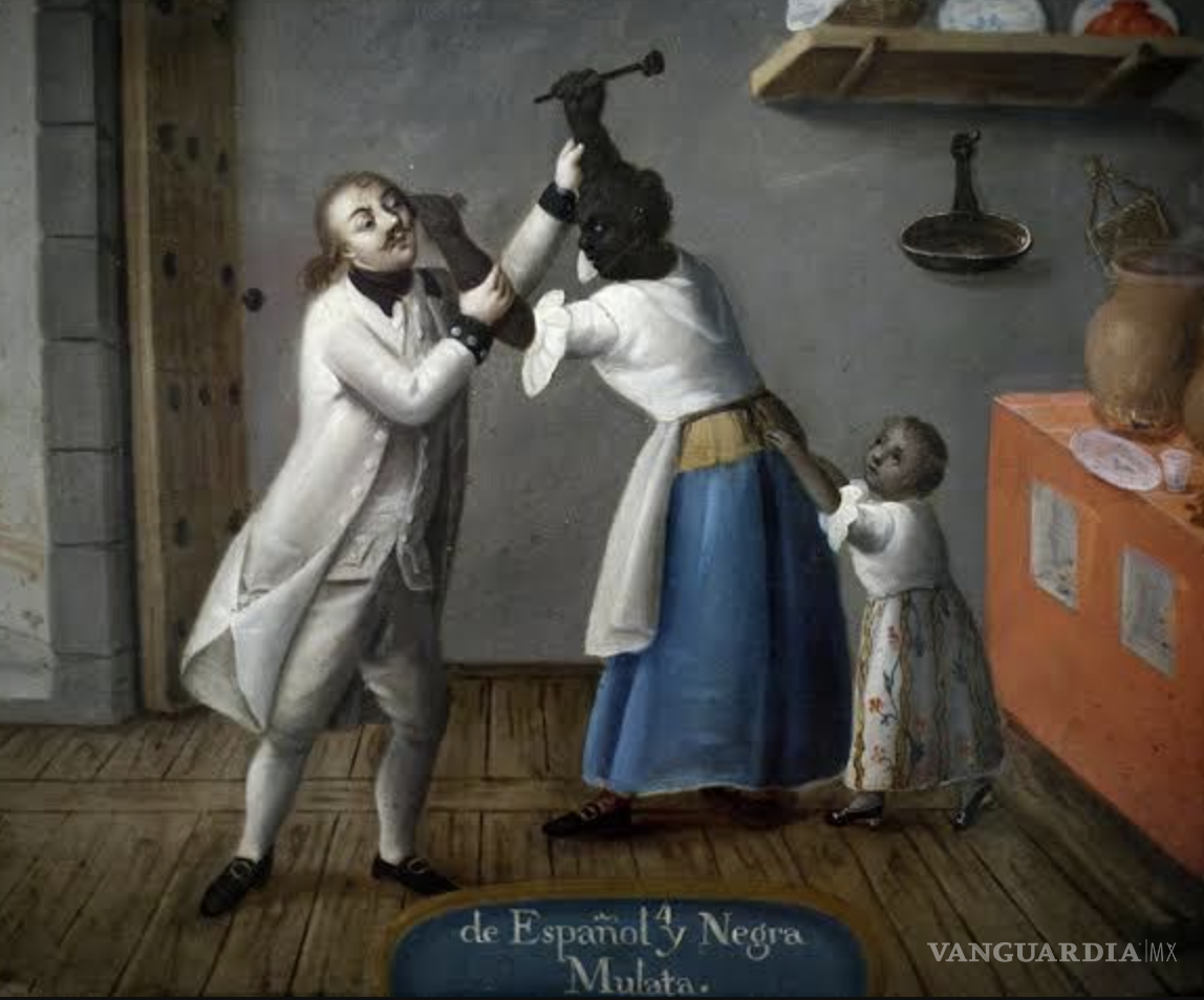 $!Pintura de castas novohispana, siglo XVIII. La escena ocurre en una cocina, el espacio donde trabajaban muchas esclavas negras y mulatas de Saltillo. Si la madre era esclava, la niña también lo era, aunque su padre fuera español.