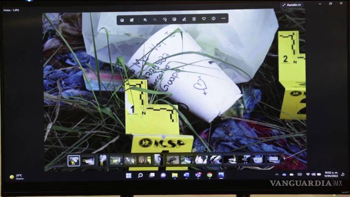 $!“Te amo negrito. Ya me voy, te voy a extrañar. Márcame guapo”, dice el mesaje en el vaso encontrado cerca del cuerpo de Yolanda.