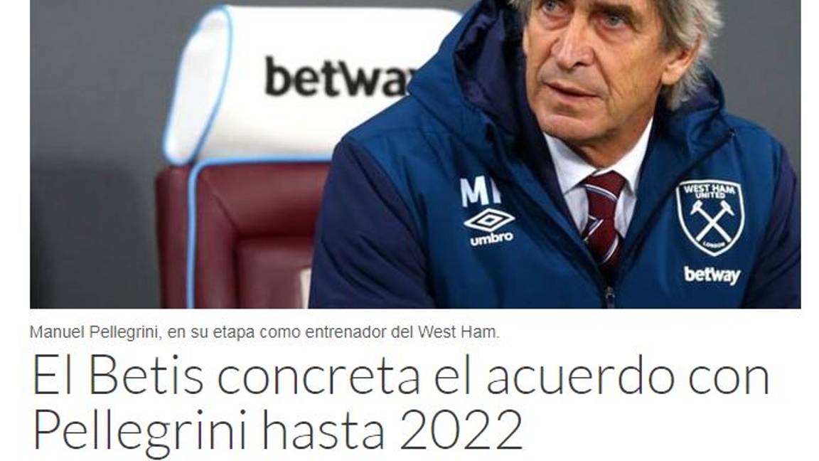 $!A la próxima 'Piojo'; Manuel Pellegrini sería el técnico del Betis