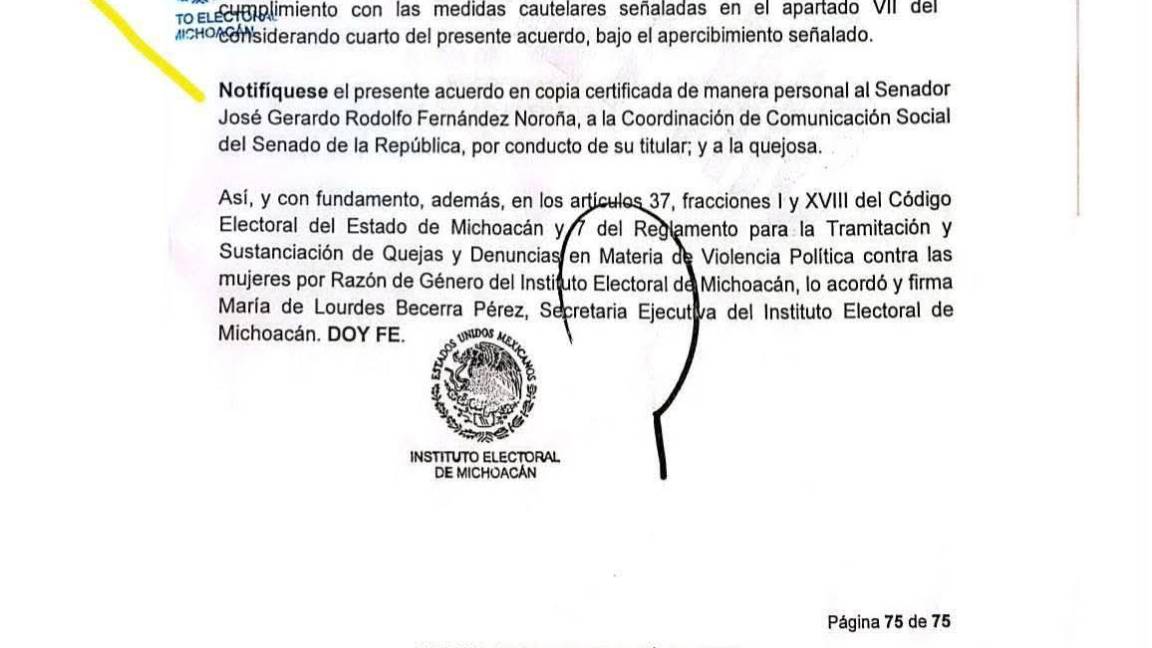 $!IEM ordena a Fernández Noroña retirar contenidos contra alcaldesa de Uruapan por violencia política de género