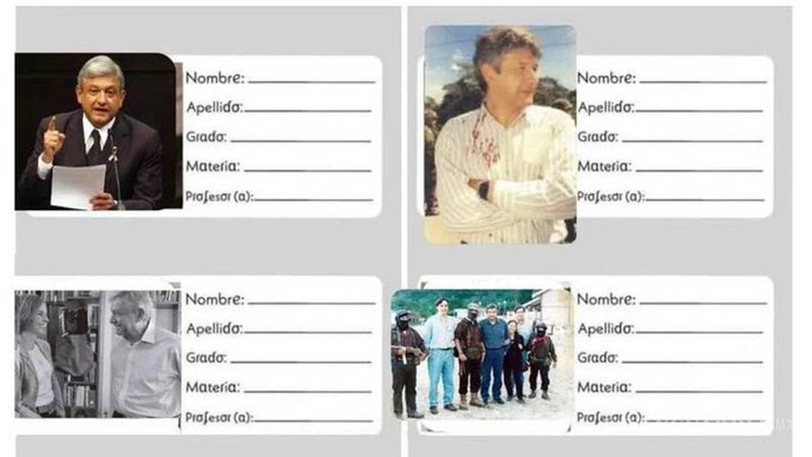 ¿AMLO en tus libros y cuadernos?... Morena comparte etiquetas de López Obrador para el regreso a clases