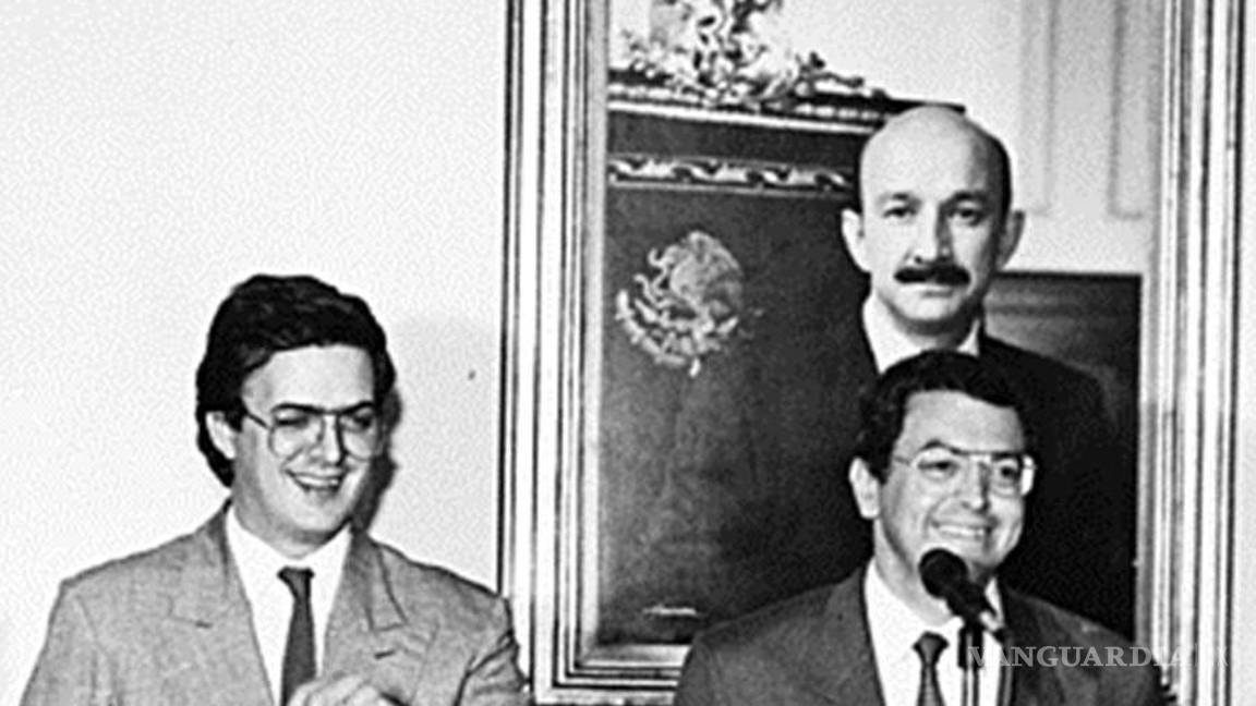 $!Marcelo Ebrard y Manuel Camacho Solís, QEPD. Atrás, su patriarca, Carlos Salinas de Gortari.