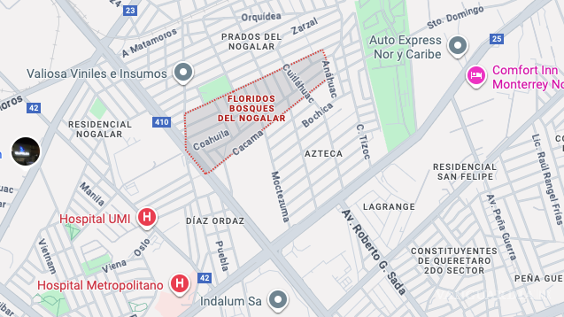 $!El ataque se reportó durante la noche del viernes, Ángel Tadeo falleció al recibir atención médica. FOTO: GOOGLE MAPS