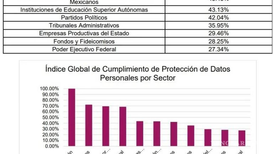 $!Apenas 60 de 635 instituciones federales cumplen totalmente con protección de datos: INAI