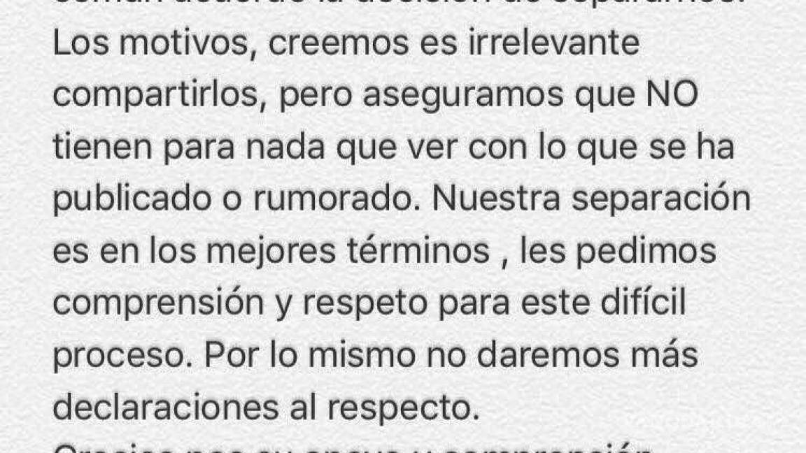 $!Marimar Vega y Luis Ernesto Franco confirman separación