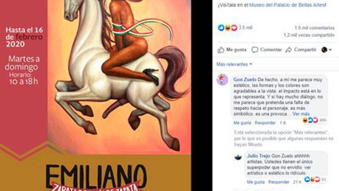 $!Familia de Emiliano Zapata demandará al INBA por pintura del caudillo en tacones