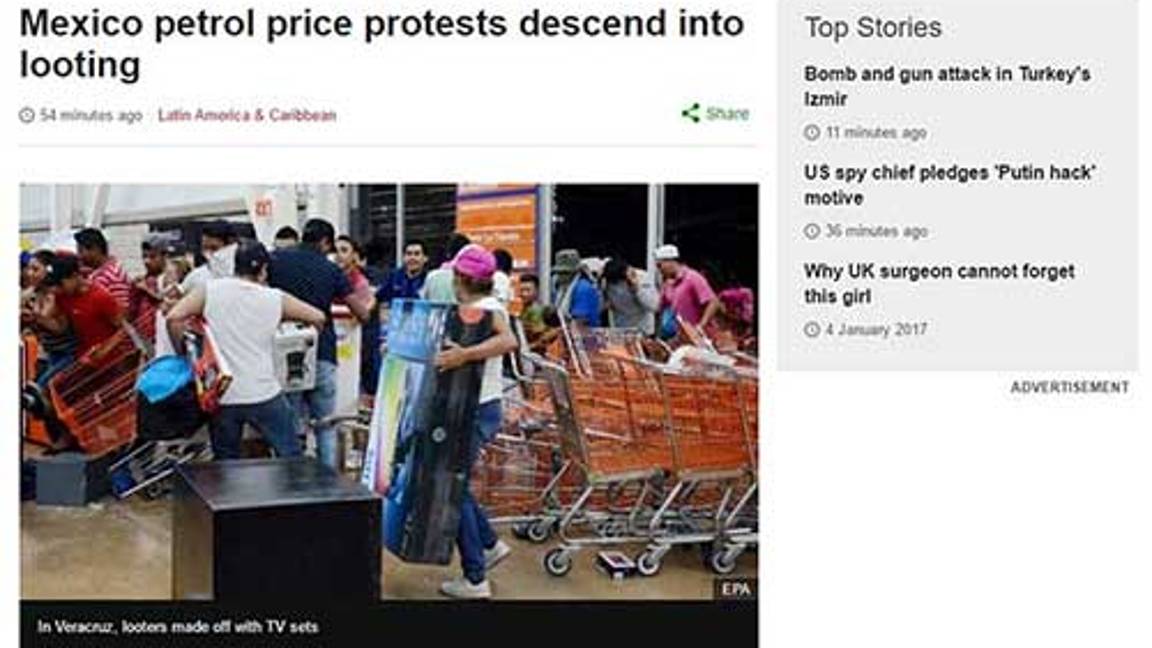 $!Así informan medios internacionales sobre gasolinazo y saqueos en México