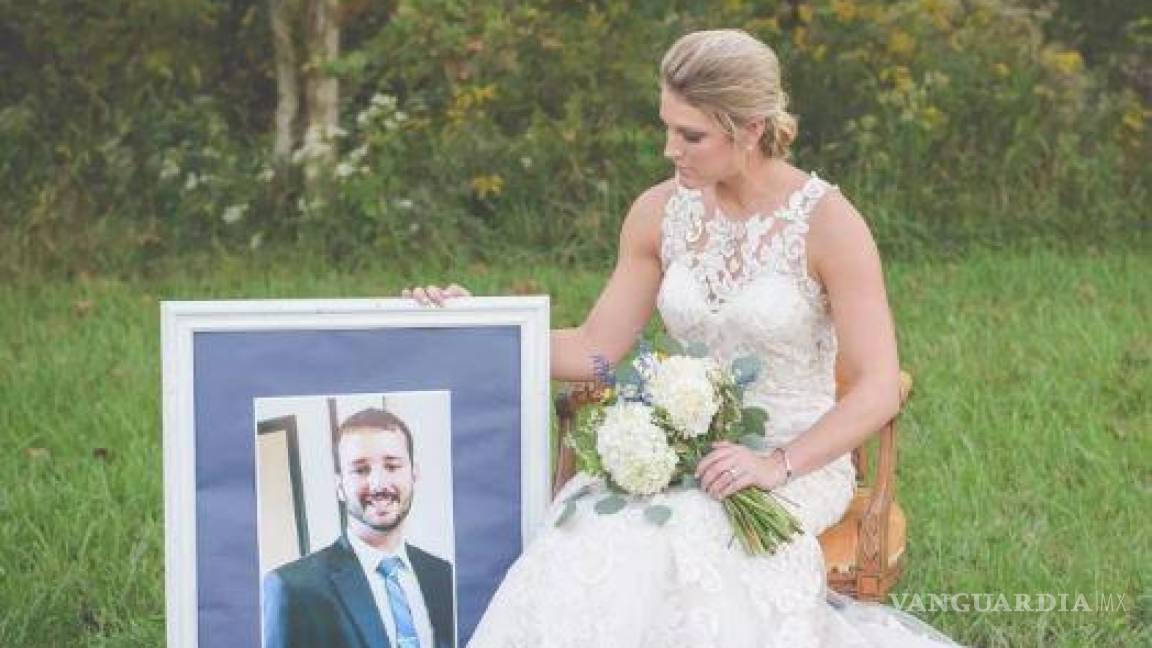 Un hombre ebrio mató a su prometido y la novia se fotografió sola con el vestido blanco