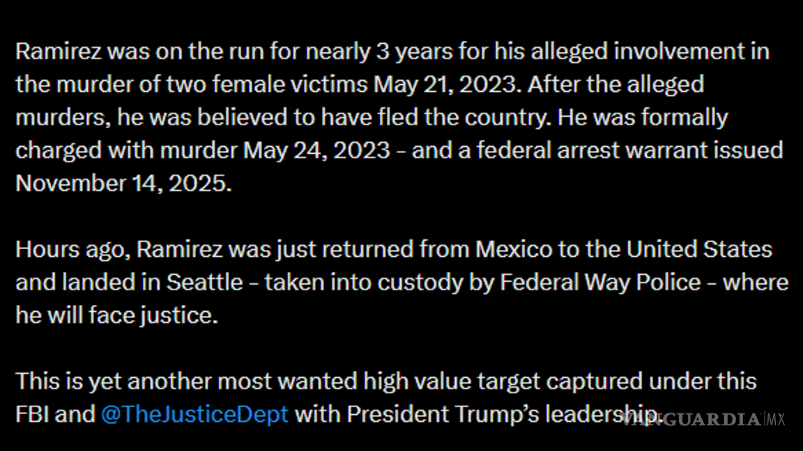 $!FBI confirma captura de Samuel ‘N’ en Sinaloa; era uno de los más buscados por asesinato en EU