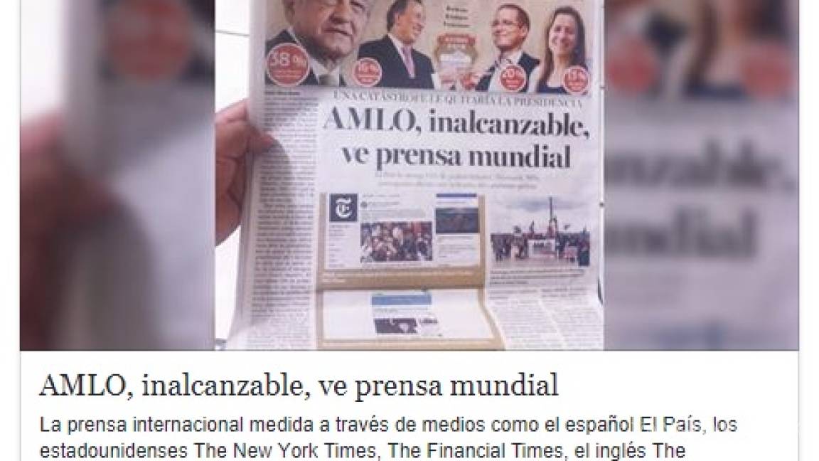 Falso que NYT y The Economist den triunfo a López Obrador